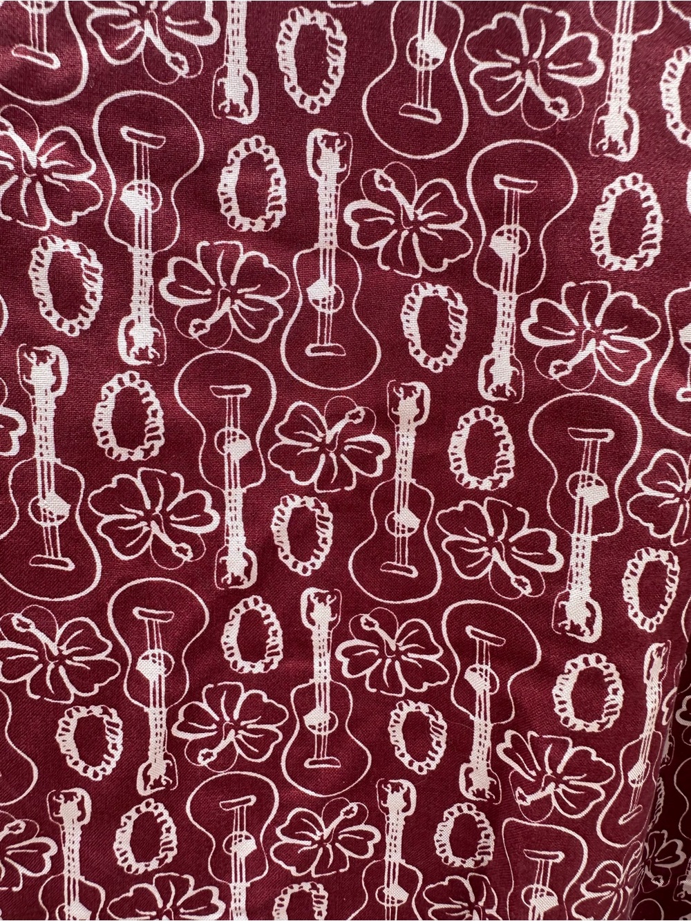 Silk Icon Short Sleeve Button Up 100% Silk Shirt XXL  Hawaiian GUITAR theme